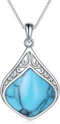 wholesale 925 Sterling Silver Moonstone Lapis Larimar Moss Agate Teardrop Filigree Pendant-0-15