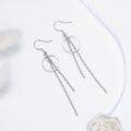 wholesale 925 Sterling Silver Circle Beaded Drop Earrings - Elegant Long Dangles for Women's Gifts (Wedding/Christmas)-0-3