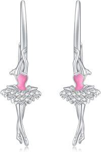 wholesale 925 Sterling Silver Birthstone Crystal Ballerina Earrings for Women-Ballet Earrings-E