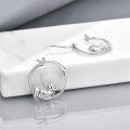 wholesale 925 Sterling Silver Otter Hoop Earrings Gift for Women Girls Jewelry Accessories-0-2