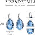 wholesale 925 Sterling Silver & Austrian Crystal Teardrop Pear Cut Leverback Earrings-0-3