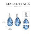 wholesale 925 Sterling Silver Teardrop Blue Topaz Dangle Earrings-0-3