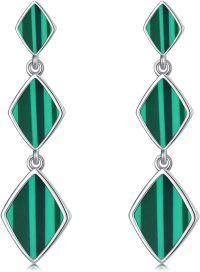 wholesale  Sterling Silver Crystal Butterfly Dragonfly Bee Dangle Drop Earrings -H2-Malachite