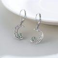 wholesale 925 Sterling Silver Green Moss Agate Crescent Moon Drop Earrings for Women - Hypoallergenic  Set-0-1