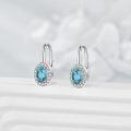 wholesale 925 Sterling Silver Turquoise Earrings 15.8x6mm Simple Elegant Gift for Her-0-2