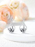 wholesale 925 Sterling Silver Panda Leverback Dangle Drop Earrings for Girls and Teenagers Gift Ideas-0-2