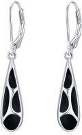 wholesale Black Onyx Earrings For Women 925 Sterling Silver Dangle Leverback Earring Jewelry Birthday Christmas Gifts For Women Her -0-0