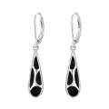 TOUPOP Sterling Silver Black Onyx Dangle Leverback Earrings-0-0