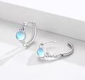 wholesale 925 Sterling Silver Celtic Knot Moonstone Huggie Hoop Earrings for Women-0-4