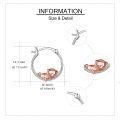 wholesale 925 Sterling Silver 925 Sterling Silver Pig Hoop Earrings Wholesale With Rose Gold Pig Charm-0-4