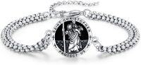wholesale 925 Sterling Silver Saint Christopher Protection Charm Chain Link Bracelet-St Christopher
