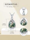 wholesale 925 Sterling Silver Green Moss Agate Teardrop Pendant Necklace for Women - Nature Inspired s-0-4