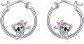 wholesale 925 Sterling Silver Axolotl Hoop Earrings with Rose Gold Accents and Flower Details-0-0