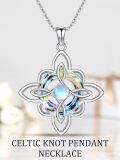 wholesale Sterling Silver Moonstone Celtic Knot Pendant Necklace for Women-0-1