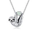 wholesale 925 Sterling Silver Sloth Pendant Necklace Wholesale Hanging On Chain-0-22