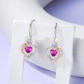 wholesale TOUPOP Pink Tourmaline October Birthstone Earrings Sterling Silver Rose Heart Pink Tourmaline Earrings Heart Butterfly Earrings Jewelry Anniversary Birthday Christmas Gifts For Women Her Wife Mom -0-3