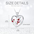 wholesale 925 Sterling Silver Red Berry Heart Pendant Necklace-0-5