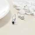 wholesale 925 Sterling Silver Birthstone Kitten Leverback Cat Earrings for Women-0-5