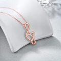wholesale Sterling Silver Opal Rose Music Note Necklace for Women Girls Dance Teacher-0-7