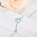 wholesale 925 Sterling Silver Moonstone Paw Print Adjustable Bracelet for Women Girls-0-3