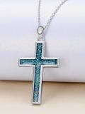 wholesale Sterling Silver Origami Cross Pendant Necklace Jewelry Gift for Women-0-16