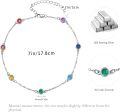 wholesale 925 Sterling Silver Rainbow Stone 7 Chakra Ankle Anklet for Women Gift-0-3