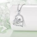 wholesale 925 Sterling Silver Sloth Heart Pendant Necklace for Women Girls Gifts Jewelry Accessories-0-2