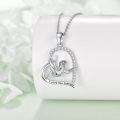 wholesale 925 Sterling Silver Sloth Heart Pendant Necklace for Women Girls Gifts Jewelry Accessories-0-2