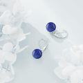 wholesale 925 Sterling Silver Lapis Lazuli Round Drop Earrings-0-4