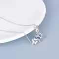 TOUPOP Sterling Silver Butterfly Choker Necklace with Birthstone Pendant-0-2