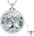 wholesale 925 Sterling Silver Tree of Life Abalone Shell Cremation Pendant Necklace with Funnel and Fill Tool - Memorial Keepsake Jewelry-0-0