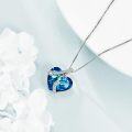 wholesale 925 Sterling Silver Heart-Shaped Austrian Crystal Pendant Necklace-0-2