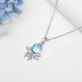 wholesale 925 Sterling Silver Opal Octopus Pendant Necklace for Women Girls Mothers Day Gift-0-2