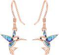 wholesale 925 Sterling Silver with Abalone Shell Inlay Hummingbird Drop Earrings for Women-0-6