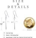 wholesale 925 Sterling Silver Cross Dangle Hoop Earrings for Women and Girls Religious  Ideas-0-5