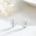 wholesale 925 Sterling Silver Blue Crystal Butterfly Leverback Earrings for Women Girls Gifts-0-3