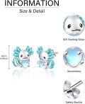 wholesale 925 Sterling Silver Moonstone Axolotl Stud Earrings for Women Gift Ideas-0-5