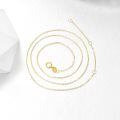 wholesale Gold 14K Yellow Gold 0.8mm Thin Rolo Link Chain Necklace Lightweight  for Women-0-1