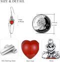 wholesale 925 Sterling Silver Red Agate Rose Drop Dangle Chain Earrings Gothic Jewelry-0-2