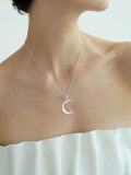 wholesale  Sterling Silver Moon Pendant Birth Flower Necklace for Women -0-39
