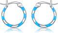wholesale 925 Sterling Silver Blue Opal Twist Hoop Earrings - Chakra Healing s for Women & Girls-0-0