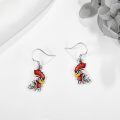 wholesale 925 Sterling Silver Rooster Earrings With Red Comb And Yellow Beak-0-2