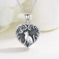 wholesale 925 Sterling Silver Cat Heart Butterfly Cremation Urn Necklace for Ashes Keepsake Jewelry-0-1