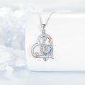 wholesale 925 Sterling Silver Heart Treble Clef Blue Opal Music Note Pendant Necklace For Women-0-2
