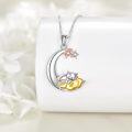wholesale 925 Sterling Silver Cat on Cloud Crescent Moon Star Pendant Necklace for Women-0-3