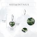 wholesale 925 Sterling Silver Metal Drusy Green Tree Agate Heart Shape Leverback Drop Earring Gifts for Her-0-3