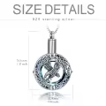 TOUPOP Sterling Silver Blue Crystal Eagle Urn Necklace For Ashes Memorial Jewelry-0-3