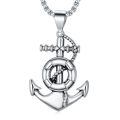 TOUPOP 925 Sterling Silver Navy Rope Anchor Pendant Necklace-0-0