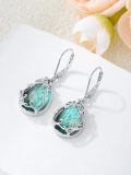 TOUPOP Sterling Silver Gemstone Celtic Filigree Teardrop Dangle Earrings-0-3