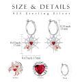 wholesale 925 Sterling Silver Hypoallergenic Red Heart & Spider Web Dangle Hoop Earrings for Women-0-1